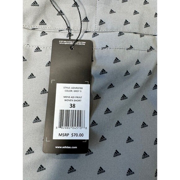 Adidas Men's ULTIMATE 365 Adidas Badge of Sport Print Logo Golf Shorts 38 - Picture 11 of 14